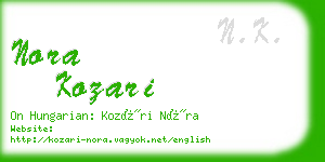 nora kozari business card